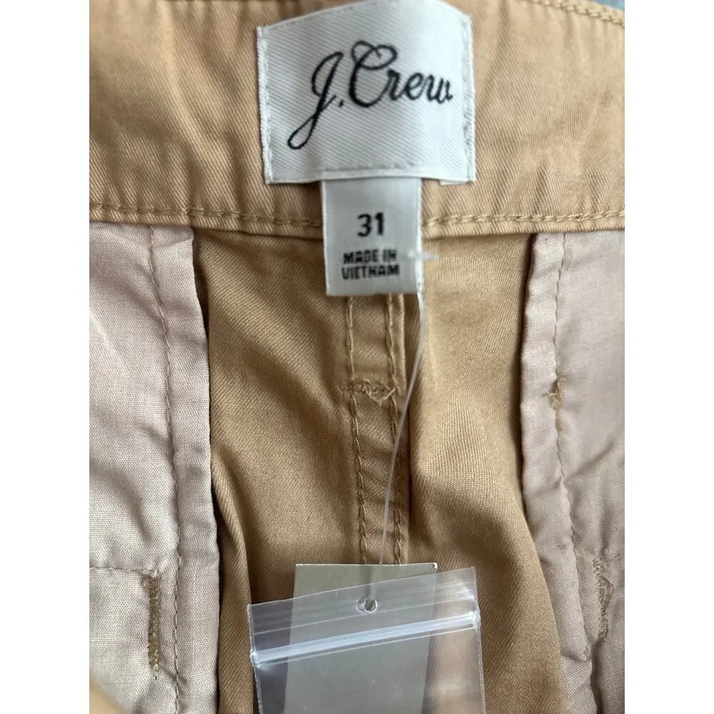 NWT J.Crew Pleated Slouchy Boyfriend Chino Pant size 31 in Khaki
